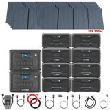 Bluetti [DUAL] AC300 6,000W 240V Split Phase + B300 Batteries + Solar Panels Complete Solar Generator Kit - BP-AC300[2]+P030A+B300[8]+PV350[10]+RS-50102[4] - Avanquil