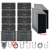 Bluetti [DUAL] AC300 6,000W 240V Split Phase + B300 Batteries + Solar Panels Complete Solar Generator Kit - BP-AC300[2]+P030A+B300[8]+RS-M200[20]+RS-50102[4] - Avanquil