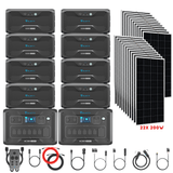 Bluetti [DUAL] AC300 6,000W 240V Split Phase + B300 Batteries + Solar Panels Complete Solar Generator Kit - BP-AC300[2]+P030A+B300[8]+RS-M200[22]+RS-50102[4] - Avanquil