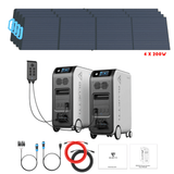 Bluetti [DUAL] EP500 4,000W 10,200Wh 120/240V Output + Solar Panels Complete Solar Generator Kit - BP-EP500[2]+BP-P020A+PV200[4]+RS-50102[2] - Avanquil