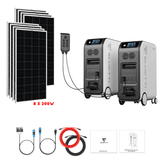 Bluetti [DUAL] EP500 4,000W 10,200Wh 120/240V Output + Solar Panels Complete Solar Generator Kit - BP-EP500[2]+BP-P020A+RS-M200[8]+RS-50102[2] - Avanquil