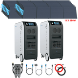 Bluetti [DUAL] EP500 PRO 6,000W 10,200Wh + Solar Panels Complete Solar Generator Kit - BP-EP500PRO[2]+BP-P030A+PV200[12]+RS-50102[4] - Avanquil