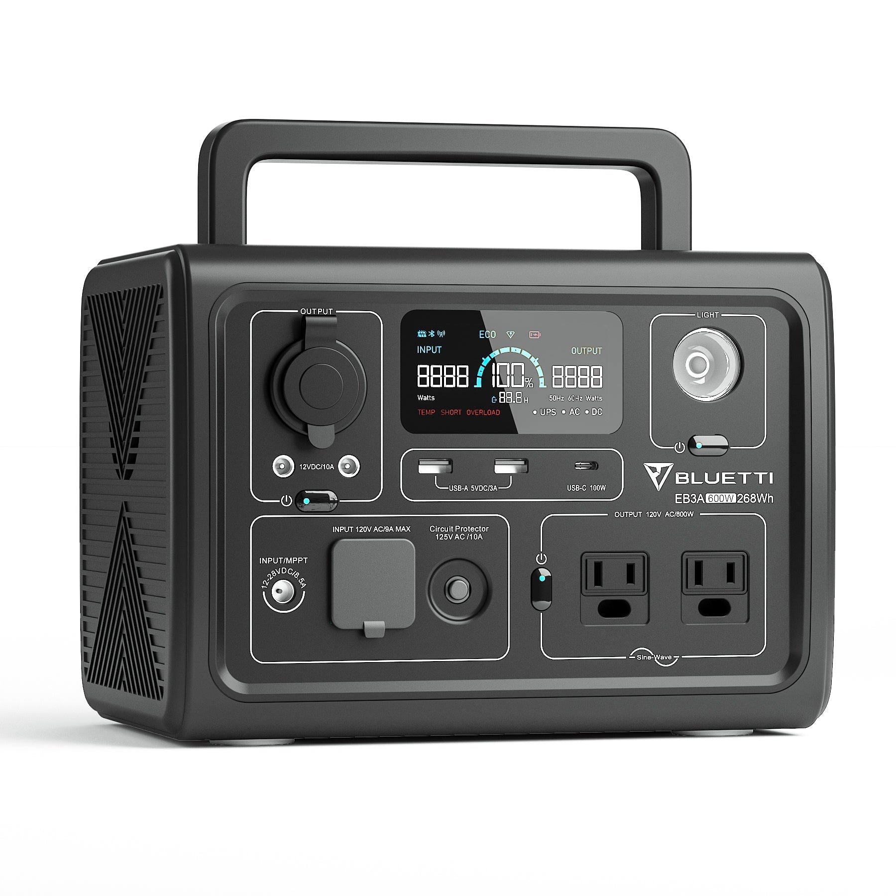 Bluetti EB3A Portable Power Station | 600W 268Wh - BP-EB3A - Avanquil