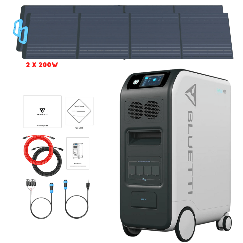 Bluetti EP500 2,000W 5,100Wh + Solar Panels Complete Solar Generator Kit - BP-EP500+PV200[2]+RS-50102 - Avanquil