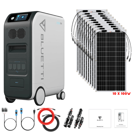 Bluetti EP500 2,000W 5,100Wh + Solar Panels Complete Solar Generator Kit - BP-EP500+RS-F100[10]+RS-50102-T2 - Avanquil