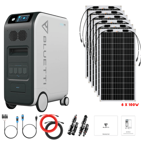 Bluetti EP500 2,000W 5,100Wh + Solar Panels Complete Solar Generator Kit - BP-EP500+RS-F100[6]+RS-50102-T2 - Avanquil
