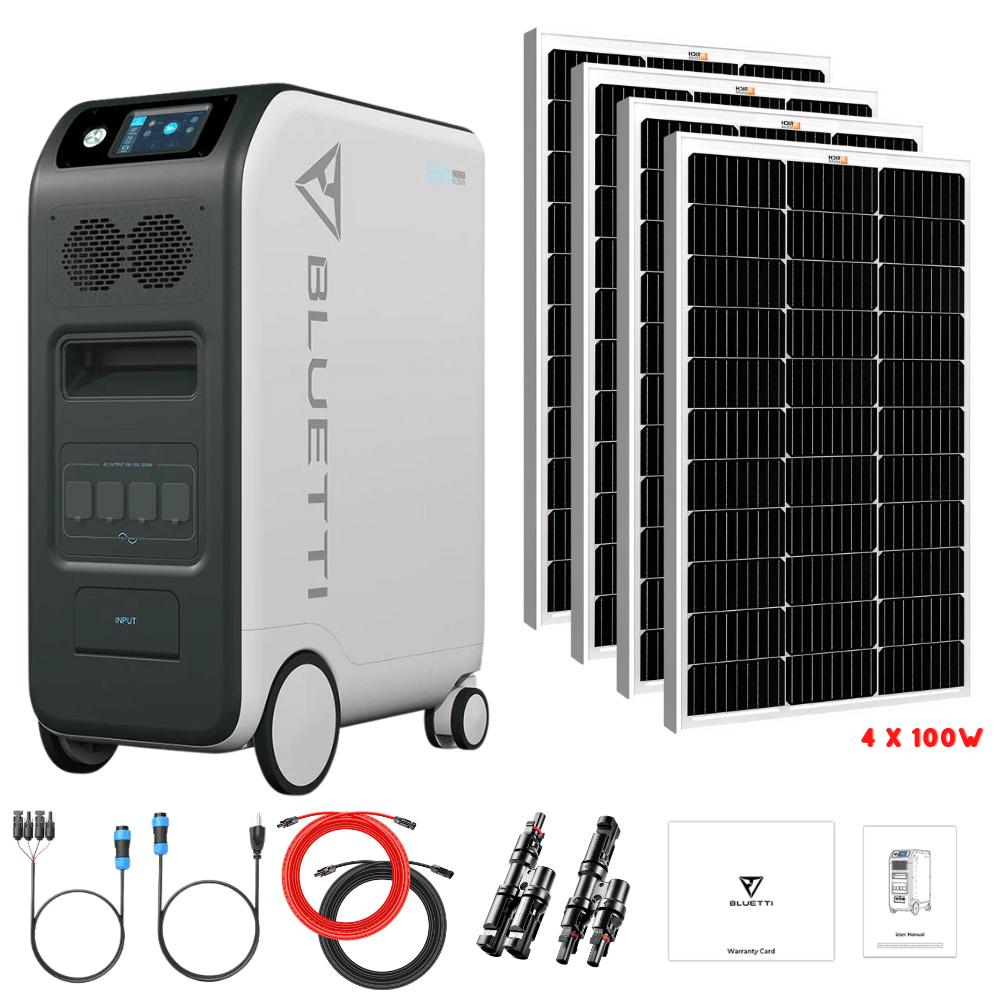 Bluetti EP500 2,000W 5,100Wh + Solar Panels Complete Solar Generator Kit - BP-EP500+RS-M100[4]+RS-50102-T2 - Avanquil
