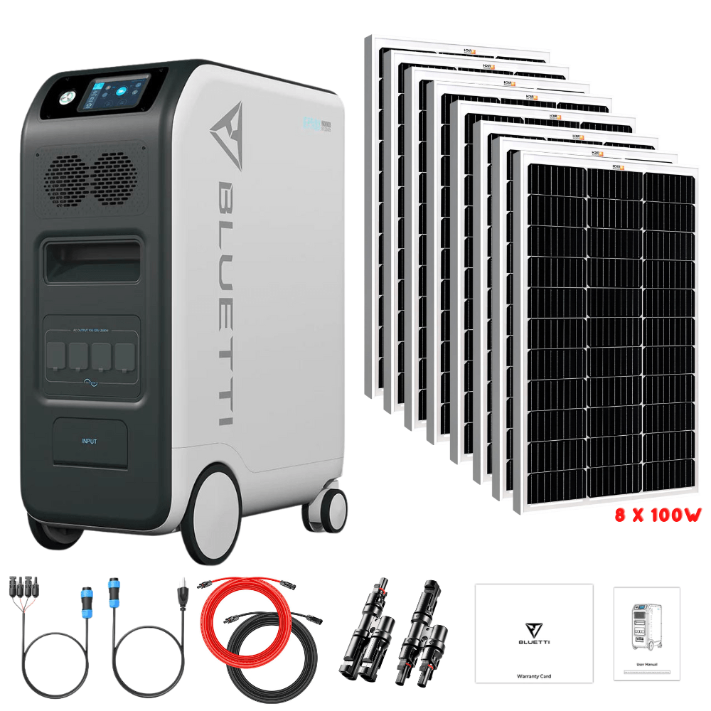 Bluetti EP500 2,000W 5,100Wh + Solar Panels Complete Solar Generator Kit - BP-EP500+RS-M100[8]+RS-50102-T2 - Avanquil