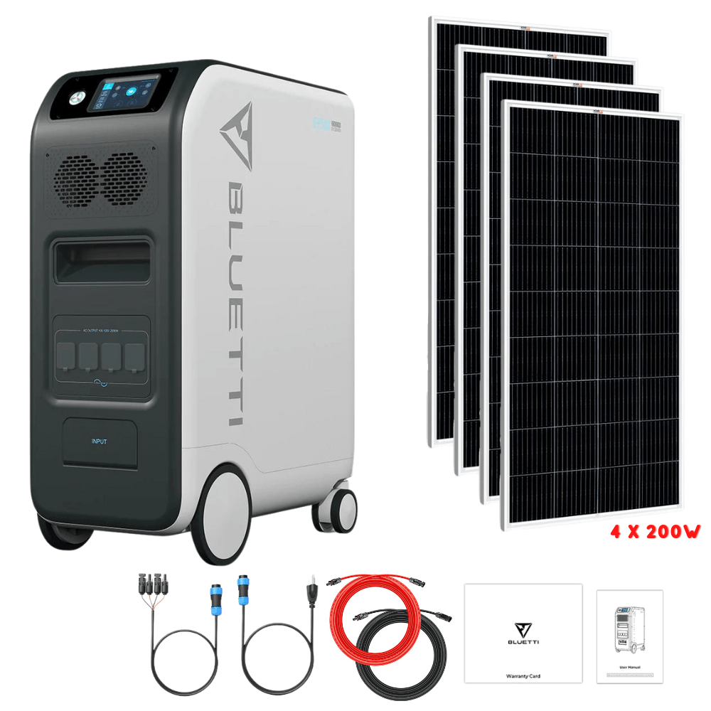 Bluetti EP500 2,000W 5,100Wh + Solar Panels Complete Solar Generator Kit - BP-EP500+RS-M200[4]+RS-50102 - Avanquil