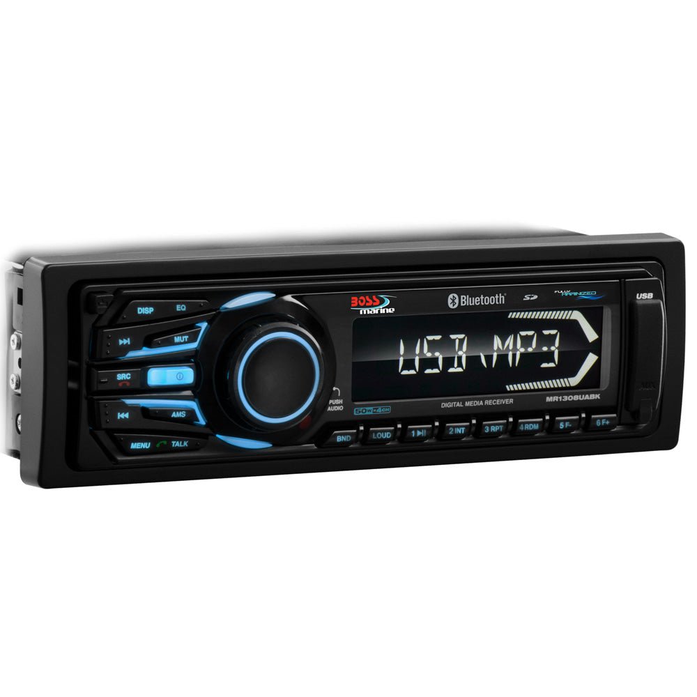 Boss Audio MR1308UABK Bluetooth® - Fully Marinized MP3-Compatible Digital Media Receiver w/USB & SD Memory Card Ports & Aux Input - CW97268 - Avanquil