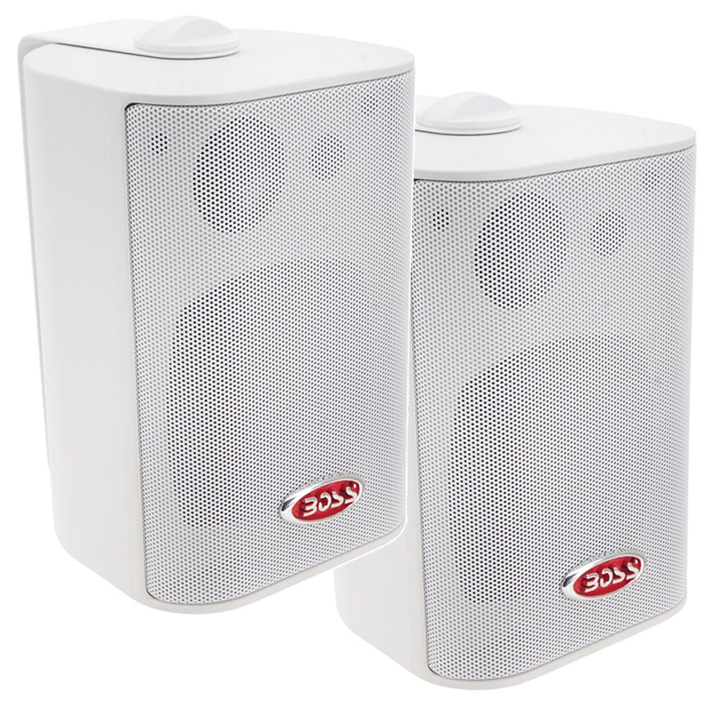 Boss Audio MR4.3W 4" 3-Way Marine Box Speakers (Pair) - 200W - White - CW54596 - Avanquil