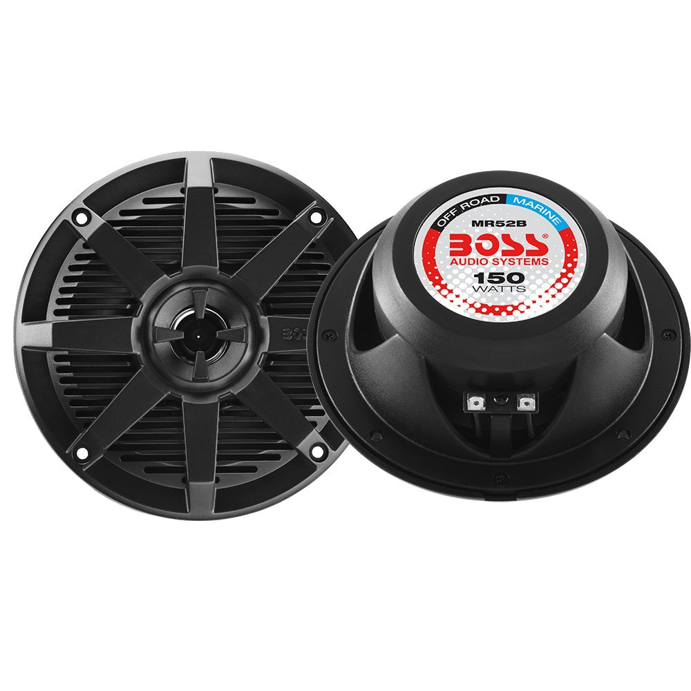 Boss Audio MR52B 5.25" 2-Way 150W Marine Full Range Speaker - Black - Pair - CW67764 - Avanquil