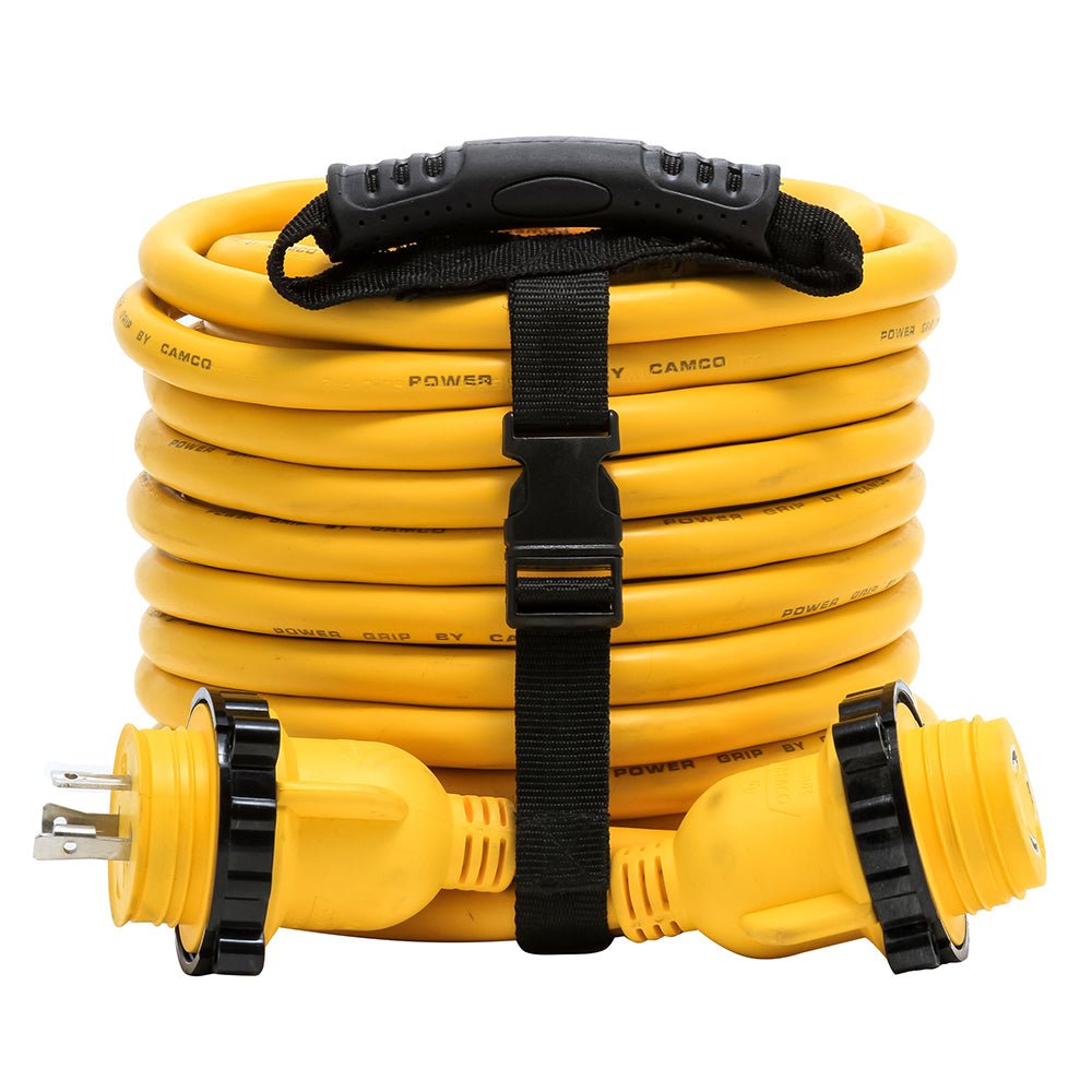 Camco 30 Amp Power Grip Marine Extension Cord - 50' M-Locking/F-Locking Adapter - 55613 - CW80748 - Avanquil