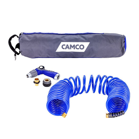 Camco 40' Coiled Hose & Spray Nozzle Kit - 41982 - CW86559 - Avanquil