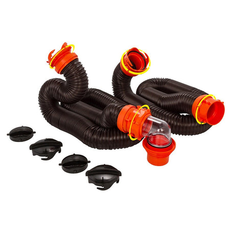 Camco RhinoFLEX 20' Sewer Hose Kit w/4 In 1 Elbow Caps - 39741 - CW93919 - Avanquil