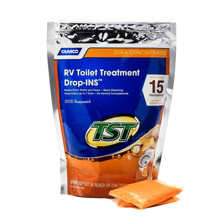 Camco TST Orange RV Toilet Treatment Drop-Ins *15-Pack - 41189 - CW88825 - Avanquil