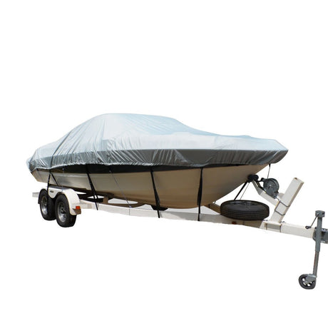 Carver Flex-Fit™ PRO Polyester Size 4 Boat Cover f/V-Hull & Tri-Hull Boats I/O or O/B - Grey - 79004 - CW85670 - Avanquil