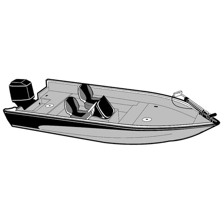 Carver Performance Poly-Guard Styled-to-Fit Boat Cover f/15.5' V-Hull Side Console Fishing Boats - Grey - 72215P-10 - CW81819 - Avanquil
