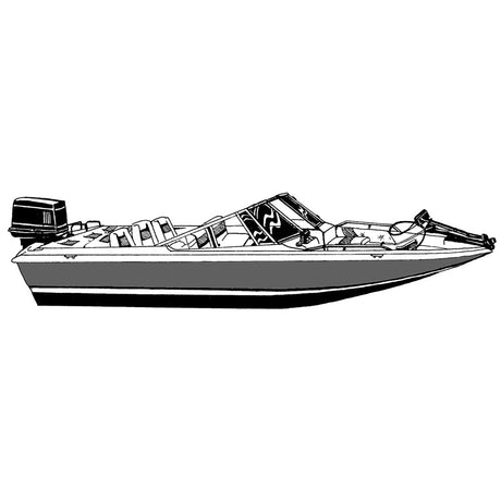 Carver Performance Poly-Guard Styled-to-Fit Boat Cover f/19.5' Fish & Ski Style Boats w/Walk-Thru Windshield - Grey - 77319P-10 - CW81918 - Avanquil