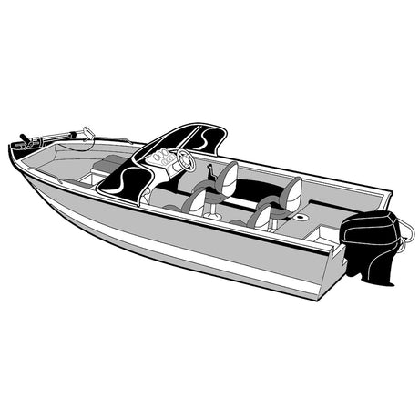 Carver Performance Poly-Guard Wide Series Styled-to-Fit Boat Cover f/16.5' Aluminum V-Hull Boats w/Walk-Thru Windshield - Grey - 72316P-10 - CW81826 - Avanquil