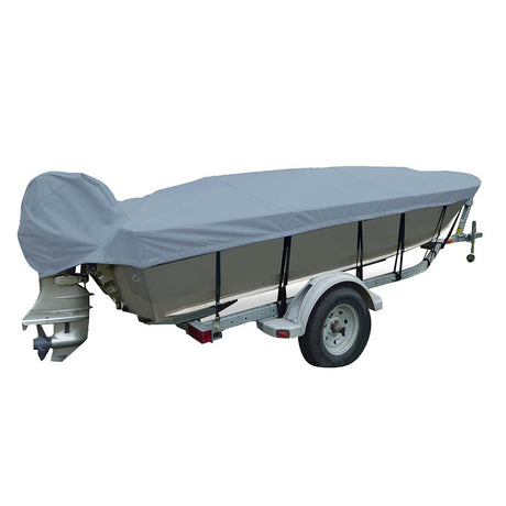 Carver Poly-Flex II Narrow Series Styled-to-Fit Boat Cover f/14.5' V-Hull Fishing Boats - Grey - 70124F-10 - CW90926 - Avanquil