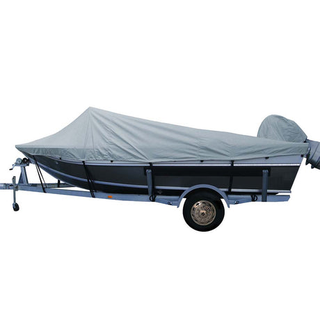 Carver Poly-Flex II Styled-to-Fit Boat Cover f/16.5' Aluminum Boats w/High Forward Mounted Windshield - Grey - 79016F-10 - CW91164 - Avanquil