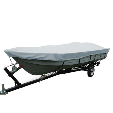 Carver Poly-Flex II Wide Series Styled-to-Fit Boat Cover f/12.5' V-Hull Fishing Boats Without Motor - Grey - 70112F-10 - CW90920 - Avanquil