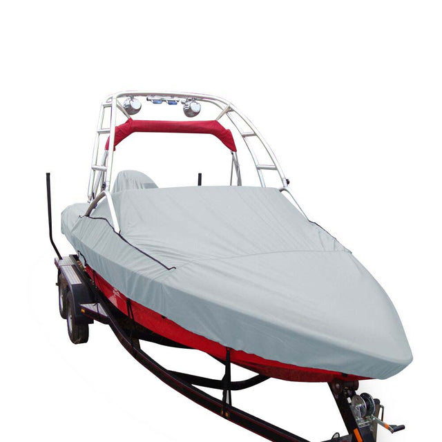 Carver Sun-DURA® Specialty Boat Cover f/20.5' V-Hull Runabouts w/Tower - Grey - 97020S-11 - CW91227 - Avanquil