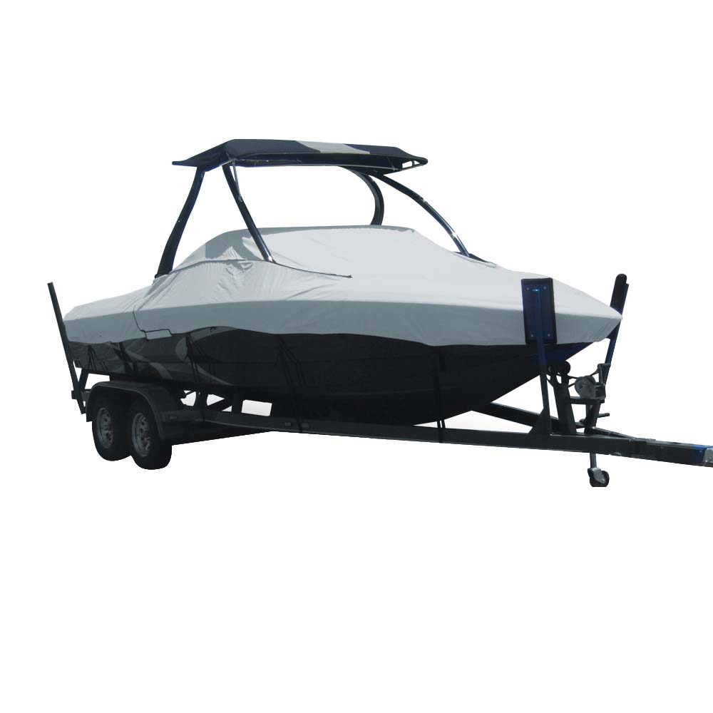 Carver Sun-DURA® Specialty Boat Cover f/23.5' Tournament Ski Boats w/Tower - Grey - 74523S-11 - CW91092 - Avanquil