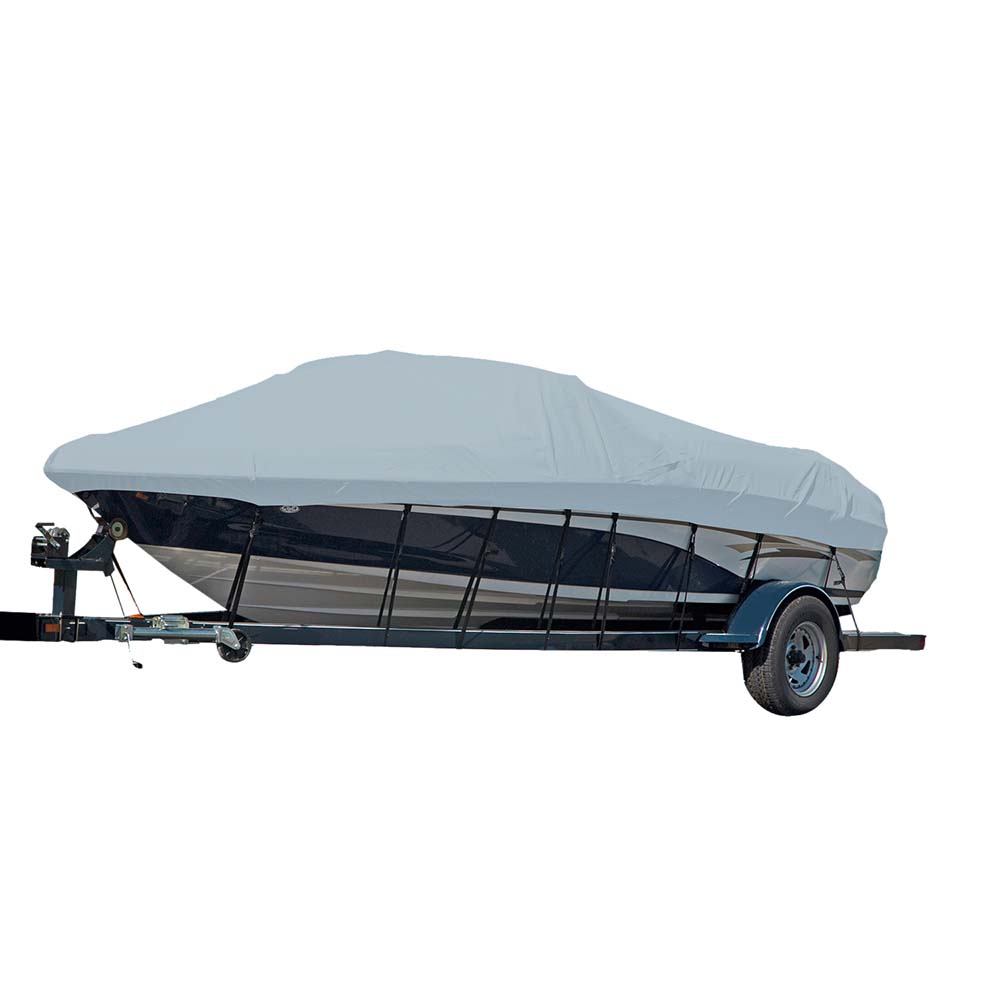 Carver Sun-DURA® Styled-to-Fit Boat Cover f/16.5' Sterndrive V-Hull Runabout Boats (Including Eurostyle) w/Windshield and Hand/Bow Rails - Grey - 77116S-11 - CW91108 - Avanquil