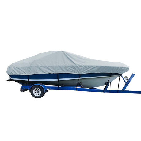 Carver Sun-DURA® Styled-to-Fit Boat Cover f/18.5' V-Hull Low Profile Cuddy Cabin Boats w/Windshield & Rails - Grey - 77718S-11 - CW91144 - Avanquil