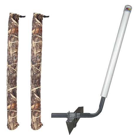 C.E. Smith Angled Post Guide-On - 40" - White w/FREE Camo Wet Lands 36" Guide-On Cover - 27627-902 - CW97792 - Avanquil