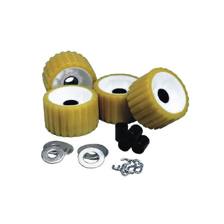 C.E. Smith Ribbed Roller Replacement Kit - 4 Pack - Gold - 29310 - CW39785 - Avanquil