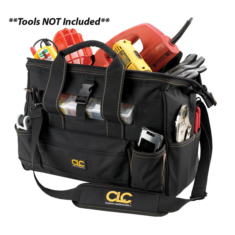 CLC 1534 Tool Bag w/Top-Side Plastic Parts Tray - 16" - CW46887 - Avanquil