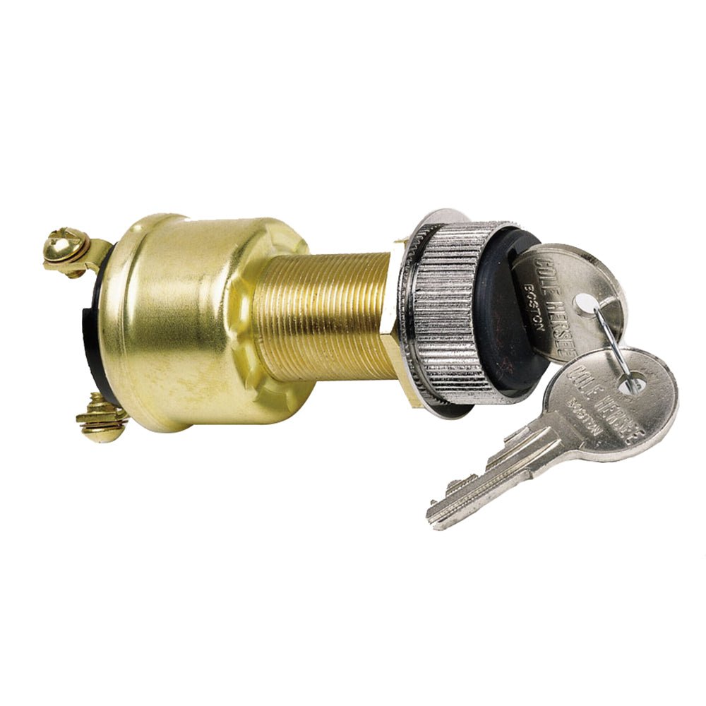 Cole Hersee 3 Position Brass Ignition Switch w/Rubber Boot - M-550-14-BP - CW75433 - Avanquil