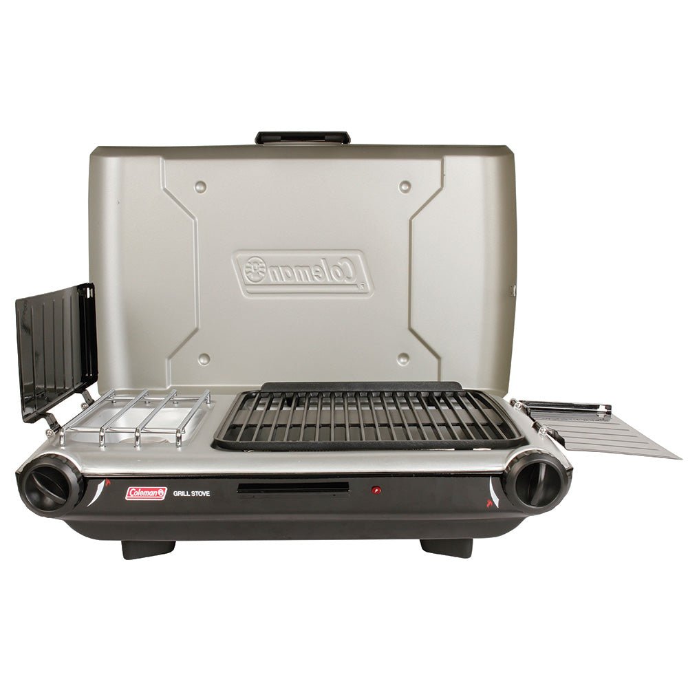 Coleman Deluxe Tabletop Propane 2-in-1 Grill/Stove - 2 Burner - 2000038016 - CW96657 - Avanquil