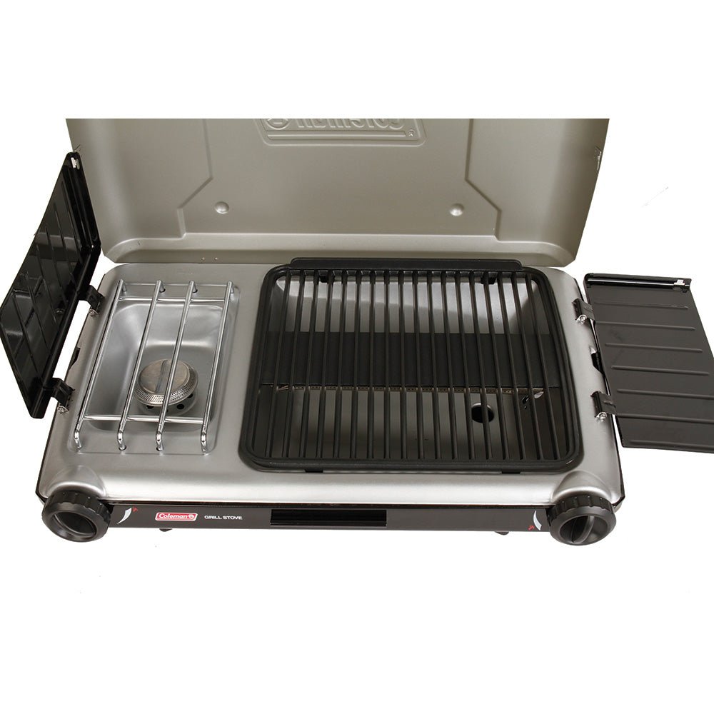 Coleman Deluxe Tabletop Propane 2-in-1 Grill/Stove - 2 Burner - 2000038016 - CW96657 - Avanquil