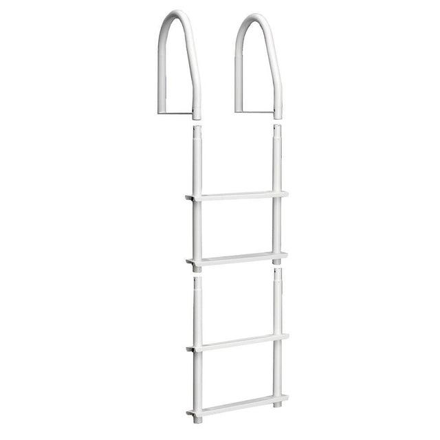 Dock Edge Fixed 4 Step Ladder Bright White Galvalume - 2104-F - CW39331 - Avanquil