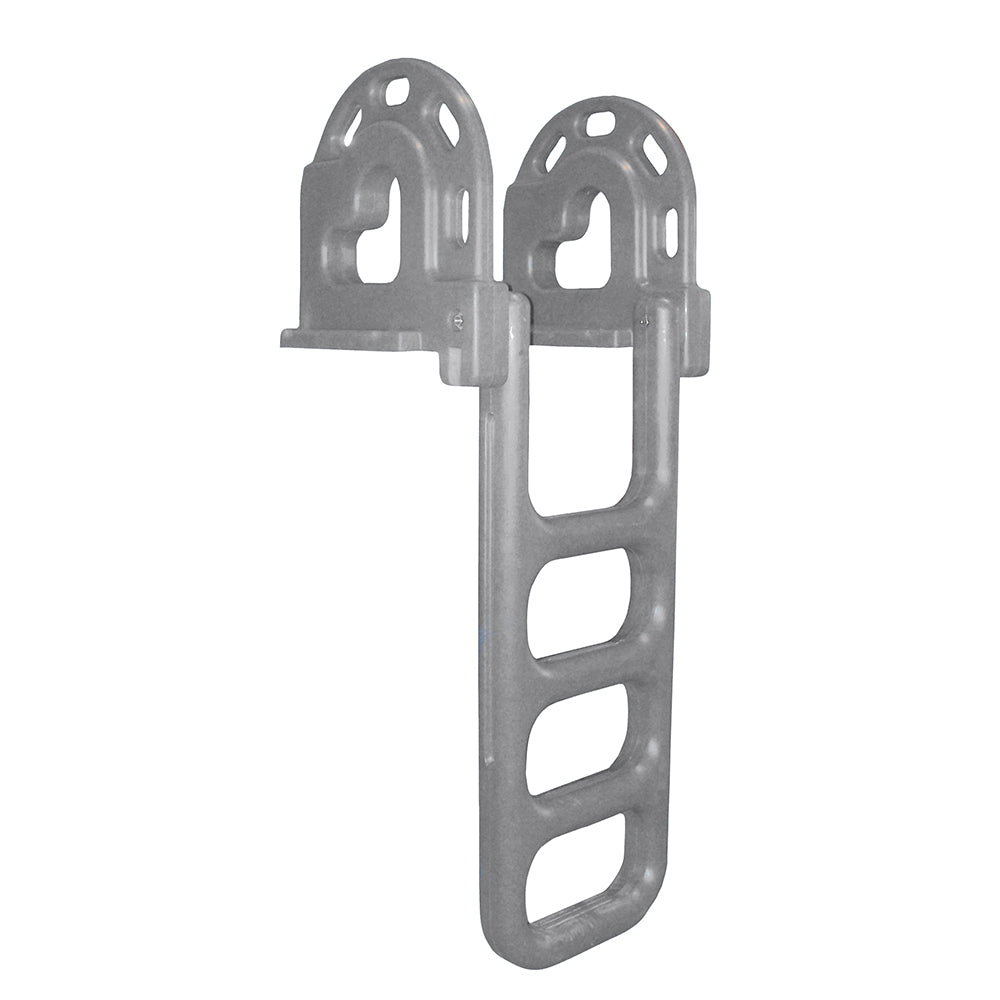Dock Edge Flip-Up Polyethylene Roto Molded 4-Step Dock Ladder - Grey - 2064-F - CW64103 - Avanquil