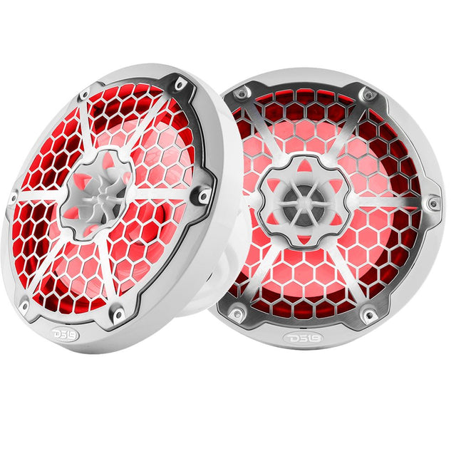DS18 New Edition HYDRO 8" 2-Way Marine Speakers w/RGB LED Lighting 375W - White - NXL-8M/WH - CW85375 - Avanquil