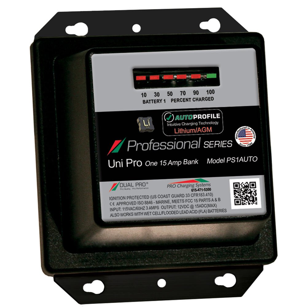 Dual Pro PS1 Auto 15A - 1-Bank Lithium/AGM Battery Charger - PS1AUTO - CW89656 - Avanquil