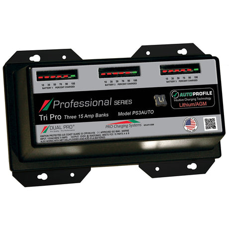 Dual Pro PS3 Auto 15A - 3-Bank Lithium/AGM Battery Charger - PS3AUTO - CW89658 - Avanquil