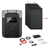 EcoFlow DELTA 1008Wh 1600W + Solar Panels Complete Solar Generator Kit - EF-EFDELTA1000-AM+XT60+ZMS330[4]+RS-30102 - Avanquil