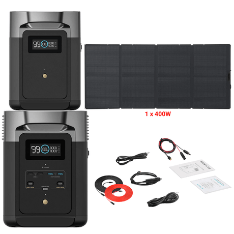 EcoFlow DELTA 2 + Solar Panels Complete Solar Generator Kit - EF-DELTA2-DELTA2EB+EF-SOLAR400W+RS-30102 - Avanquil