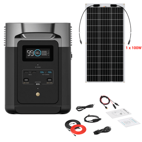 EcoFlow DELTA 2 + Solar Panels Complete Solar Generator Kit - EF-DELTA2+XT60+RS-F100+RS-30102 - Avanquil