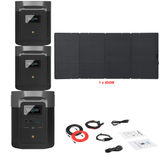 EcoFlow DELTA Max 1612Wh 2000W + Solar Panels Complete Solar Generator Kit - EF-Max1600+EB[2]+EF-400W+RS-30102 - Avanquil