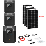 EcoFlow DELTA Max 1612Wh 2000W + Solar Panels Complete Solar Generator Kit - EF-Max1600+XT60+EB[2]+RS-M100[4]+RS-30102-T2 - Avanquil