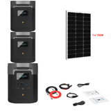 EcoFlow DELTA Max 1612Wh 2000W + Solar Panels Complete Solar Generator Kit - EF-Max1600+XT60+EB[2]+RS-M100+RS-30102 - Avanquil