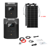 EcoFlow DELTA Max 1612Wh 2000W + Solar Panels Complete Solar Generator Kit - EF-Max1600+XT60+EB+RS-F100[2]+RS-30102-T2 - Avanquil
