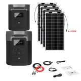EcoFlow DELTA Max 1612Wh 2000W + Solar Panels Complete Solar Generator Kit - EF-Max1600+XT60+EB+RS-F100[4]+RS-30102-T2 - Avanquil